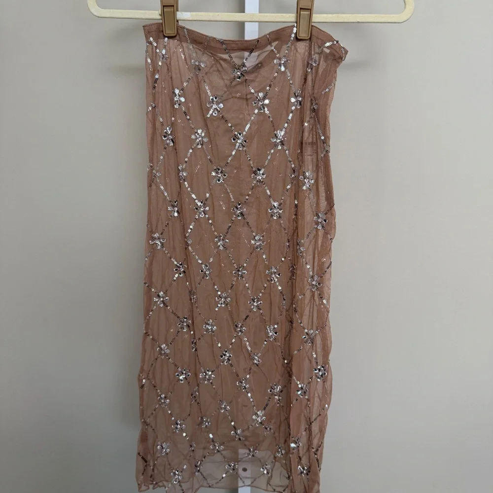 Zara Elegant Brown Mesh Skirt new with tags size S - Picture 2 of 5